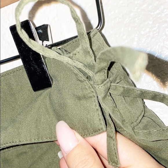 New York & Company Olive Green Tie Side Shorts - Picture 6 of 10